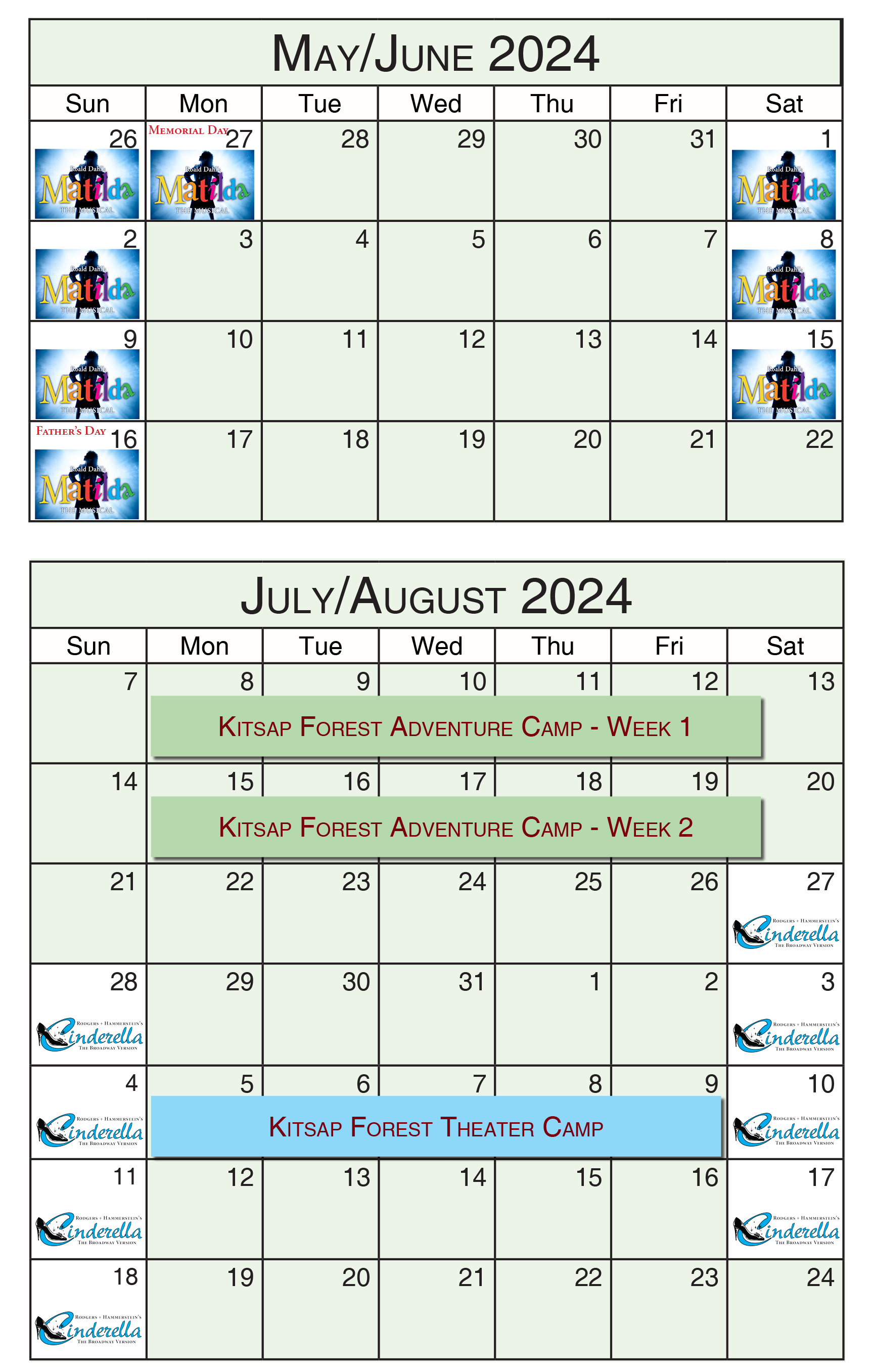 2024 Season Calendar